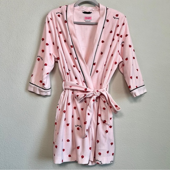Kate Spade Ladies First Ladybug Pink Leopard Robe XS/small - Picture 1 of 6